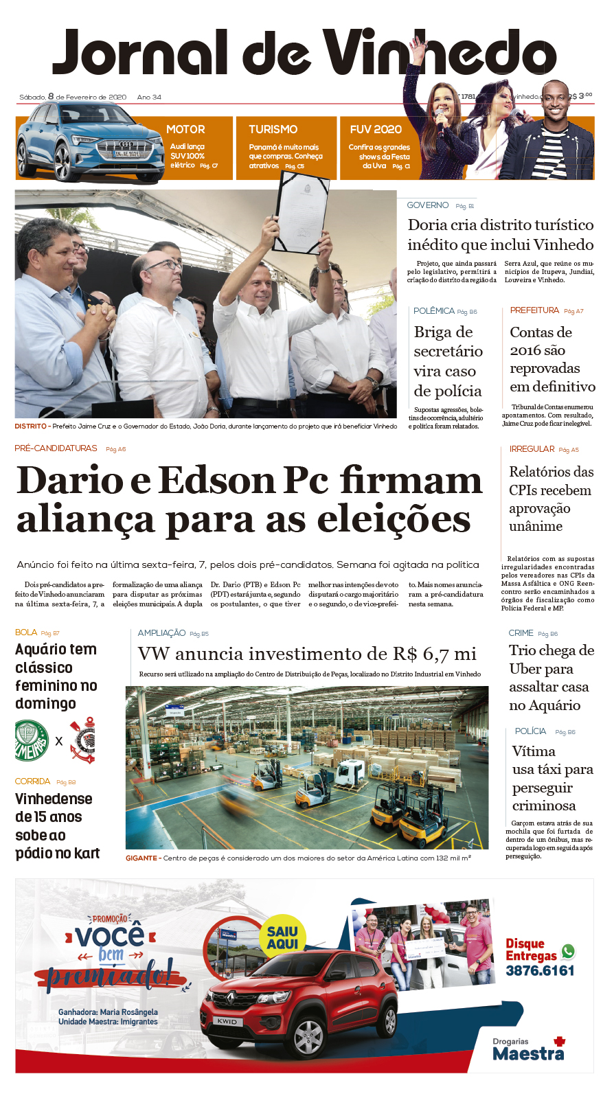 Calaméo - Jornal De Vinhedo Sabado 17 De Fevereiro De 2018 Edic1681